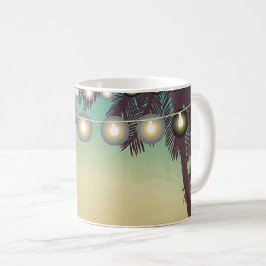  11 Oz. Coffee Mug Beach Sunset Palmiers String L (Devant droit)