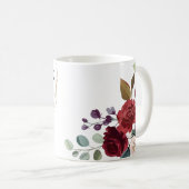 11 Oz. Coffee Mug Roses blanches Or géométrique (Devant droit)