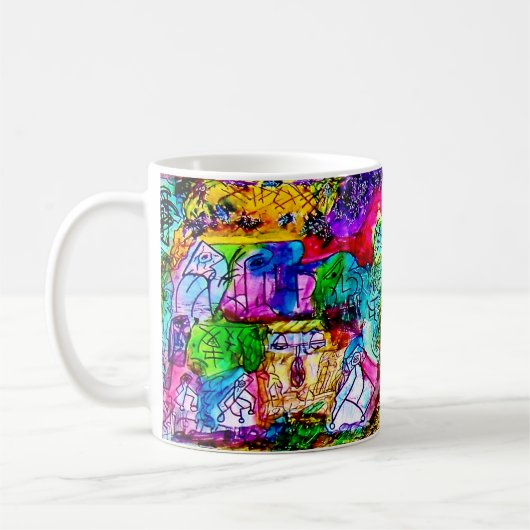 11 OZ—KLEURRIJKE ABSTRACTE KUNST KOFFIE MOK (Links)