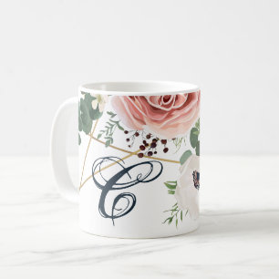 11 oz. Koffie Mok Geometrische Tuin Roos Anemone