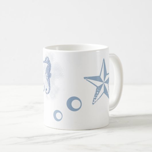 11 oz. Koffie Mok Seahorse Zee Ocean Beach (Voorkant rechts)