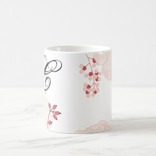 11 oz. Koffie Mok Witte Bloemen op Wit (Center)