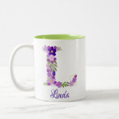 11 oz Lavande Purple Mug de café monogramme (Gauche)