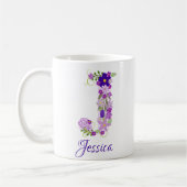 11 oz Lavande Purple Mug de café monogramme (Gauche)