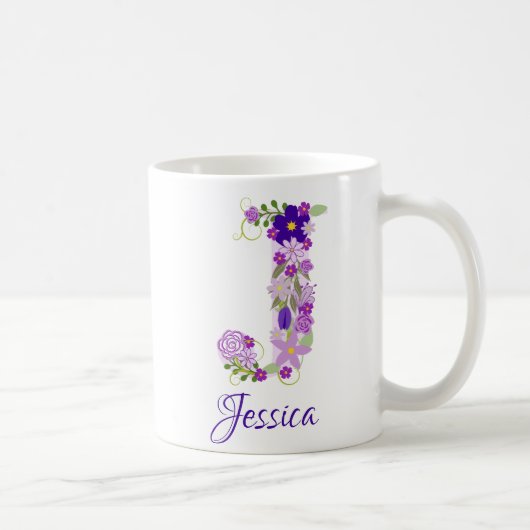 11 oz Lavande Purple Mug de café monogramme (Droite)