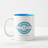 11 oz. logo in de vorm van koffiebeker  tweekleurige koffiemok (Links)