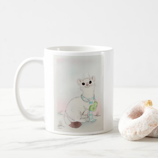 11 oz Mug de reconnaissance du Weasel hivernal (Avec donut)