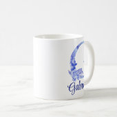 11 oz Mug personnalisé avec des Bleus et des Fleur (Devant droit)