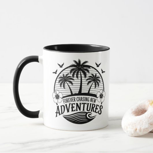 11 oz tasse de café Forever Chasing Adventures (Avec donut)