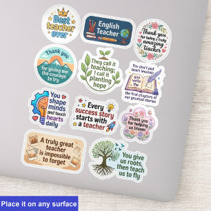 11-pack Quotes Stickers voor waardering voor ler