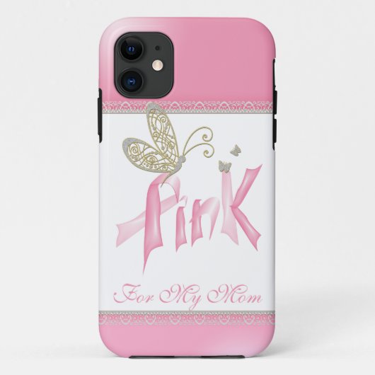 11 Papillon rose coque iphone du cancer du sein (Dos)