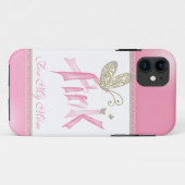 11 Papillon rose coque iphone du cancer du sein (Dos (Horizontal))
