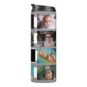 11 photo collage initials grey white thermosbeker (Geroteerd rechts)