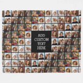 11 Photo Collage Patroon - Aangepast monogram Fleece Deken (Voorkant (Horizontaal))