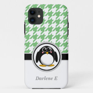 11 Pingouin vert et blanc Houndstooth iPhone 5 Coque