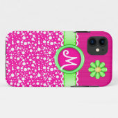 11 Pois monogrammes mignons et Coque iPhone 5 fleurs (Dos (Horizontal))