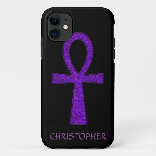 11 Purple Ankh iPhone 5 Coque (Dos)