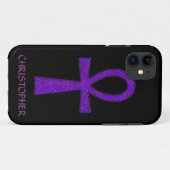 11 Purple Ankh iPhone 5 Coque (Dos (Horizontal))