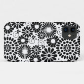 11 Retro noir fleurs blanches iPhone 5 Coque (Dos (Horizontal))