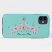 11 Rhinestone Tiara iPhone 5 Coque-Mate Coque (aqua) (Dos (Horizontal))