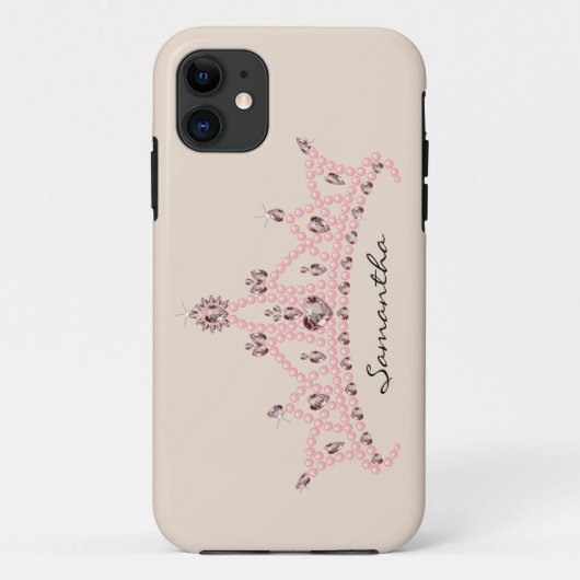 11 Rhinestone Tiara iPhone 5 Coque-Mate Coque (ivoire (Dos)
