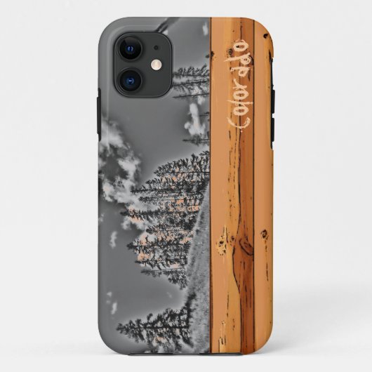 11 Rustique Colorado arbre noir blanc iphone 5 coque (Dos)