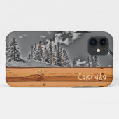 11 Rustique Colorado arbre noir blanc iphone 5 coque (Dos (Horizontal))