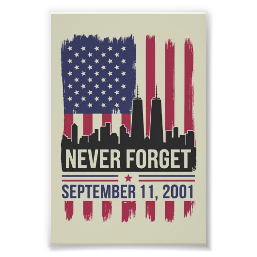 11 september 2001 Memorial Day Verenigde Staten Foto Afdruk (Voorkant)