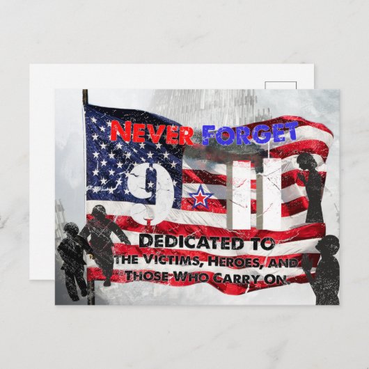 11 september-herdenking briefkaart (Voorkant / Achterkant)