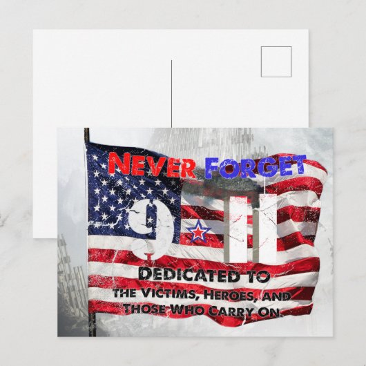 11 september-herdenking briefkaart (Voorkant / Achterkant)