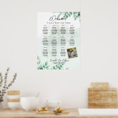 11 Tabel Greenery PHOTO Seating Chart Welcome Poster (Keuken)