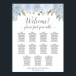 11 Tableau Dusty Blue Roses Mariage Tableau de siè<br><div class="desc">Ce tableau de 11 places élégant et rustique pour un mariage présente une aquarelle peinte à la main avec des éléments floraux tels que les roses, les fleurs et le feuillage dans les tons bleu poussiéreux et vert sauge. Le design boho-chic comprend un titre écrit en calligraphie de script fantaisie...</div>