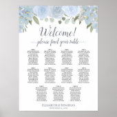 11 Tableau Dusty Blue Roses Mariage Tableau de siè (Devant)