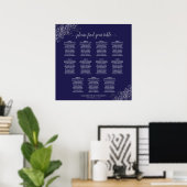 11 Tableau Mariage Sièges Argent sur bleu marine (Bureau à domicile)