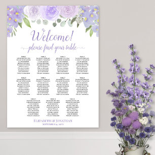 11 Tafel Lavendel Boho Rozen Trouw Stoelenplattegr Poster