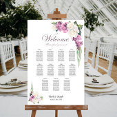 11 Tafel Roze Witte Roos Bloemen Zitting Grafiek Poster