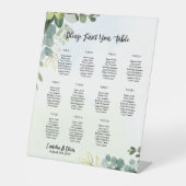 11 Tafel Trouw Stoelindeling Groenery Eucalyptus Reclamebord Met Voetstuk (Voorkant)