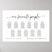 11 Tafels Onze favoriete Mensen Zitschema Plan Poster (Voorkant)