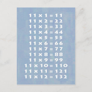 #11 Times Table Collectible Briefkaart