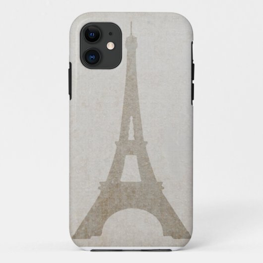 11 Tour Eiffel coque iphone Paris lin vintage (Dos)