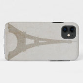 11 Tour Eiffel coque iphone Paris lin vintage (Dos (Horizontal))