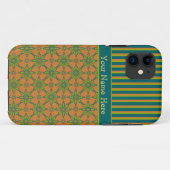 11 Tribal rayé, rouille, vert, Coque iPhone bleu 5/5s (Dos (Horizontal))