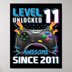 11 Unlocked Geweldige 2011 Videospel 11e Verjaarda Poster