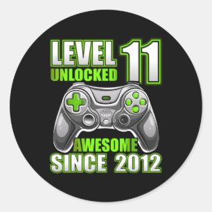11 Unlocked Geweldige 2012 Videospel 11e Verjaarda Ronde Sticker