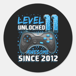 11 Unlocked Geweldige 2012 Videospel 11e Verjaarda Ronde Sticker