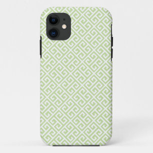 11 Vert et blanc Clé grecque Motif iPhone 5 Coque