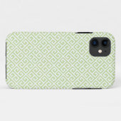 11 Vert et blanc Clé grecque Motif iPhone 5 Coque (Dos (Horizontal))