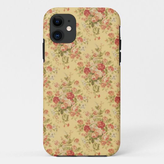 11 Vintage Jaune Floral iPhone 5 Coque (Dos)
