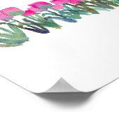 11"x8.5" Waterverf Roze Tulpen Poster  (Matte) (Hoek)