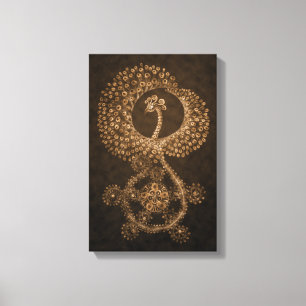 11 x 17 Bronze Abstract Phoenix Canvas Afdruk